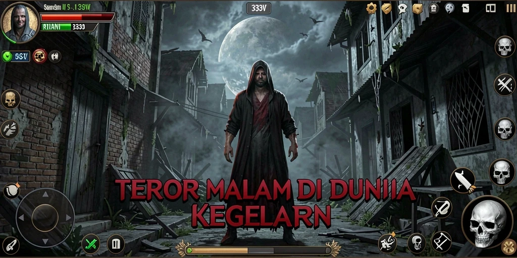 Screenshot menampilkan momen menegangkan dalam game Horror 333V.