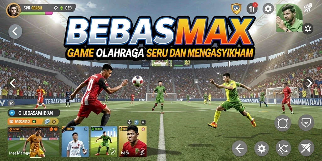 Tangkapan layar menunjukkan aksi seru dalam gameplay olahraga.