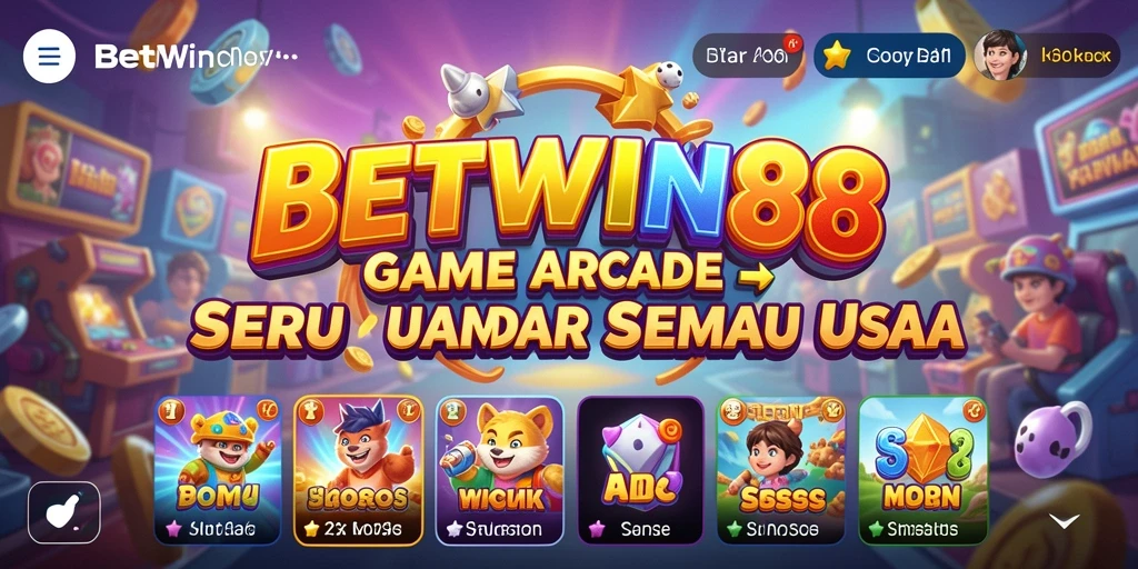 Screenshot BETWIN88 menampilkan aksi gameplay arcade yang dinamis dan seru.