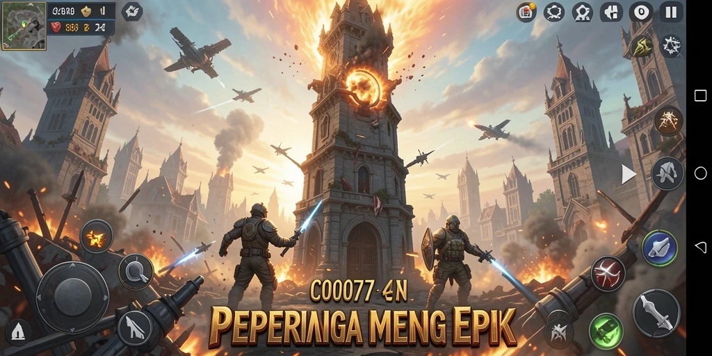 Gameplay intens dalam C0077 menara yang menantang.