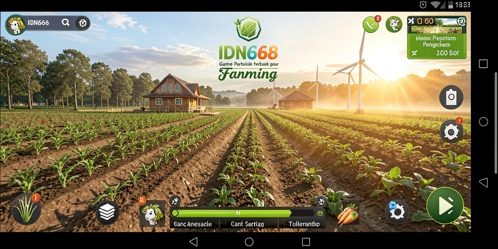 Screenshot gameplay IDN668 menunjukkan keseruan bertani dan merawat hewan.