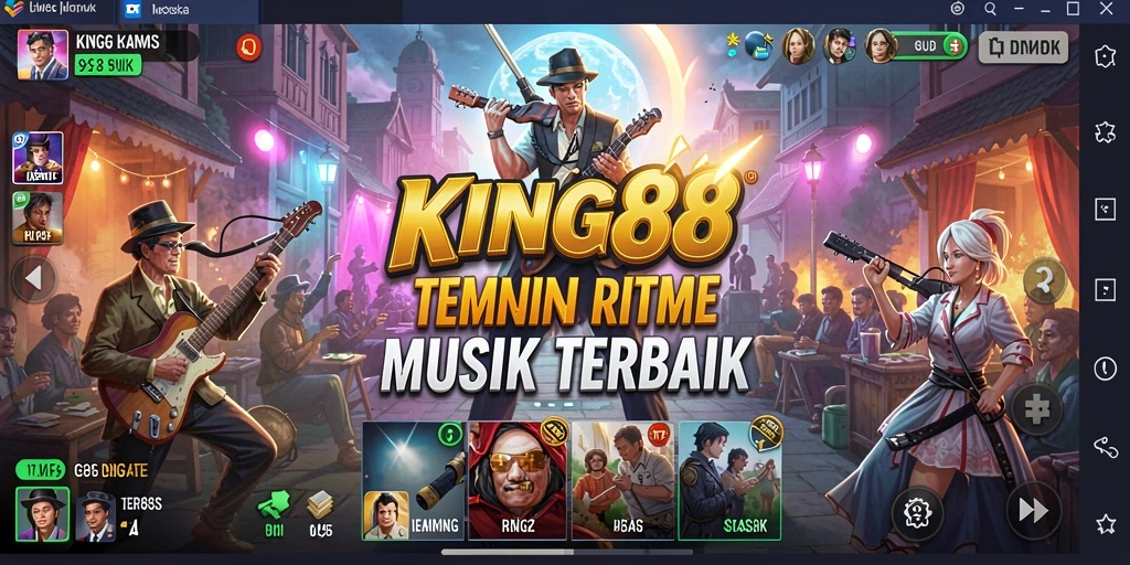 Tampilan gameplay KING88 yang penuh warna dan menarik.