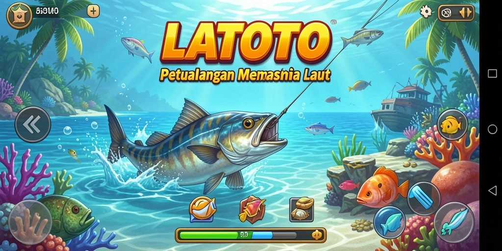 Gameplay LATOTO yang menggembirakan dengan aktivasi memancing.