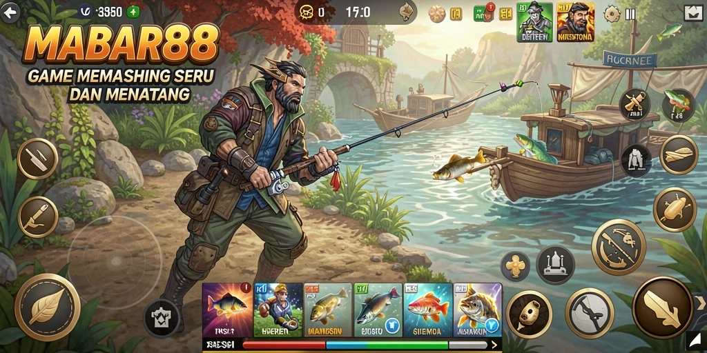 Gameplay seru dari MABAR88 yang menampilkan aksi memancing.