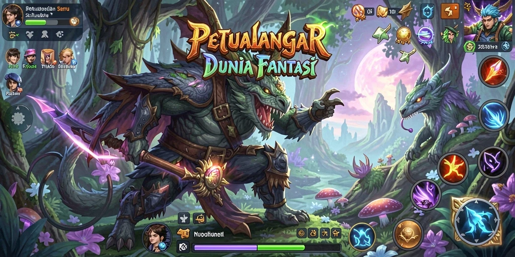 Gameplay NOX123 yang menampilkan petualangan seru di dunia fantasi.