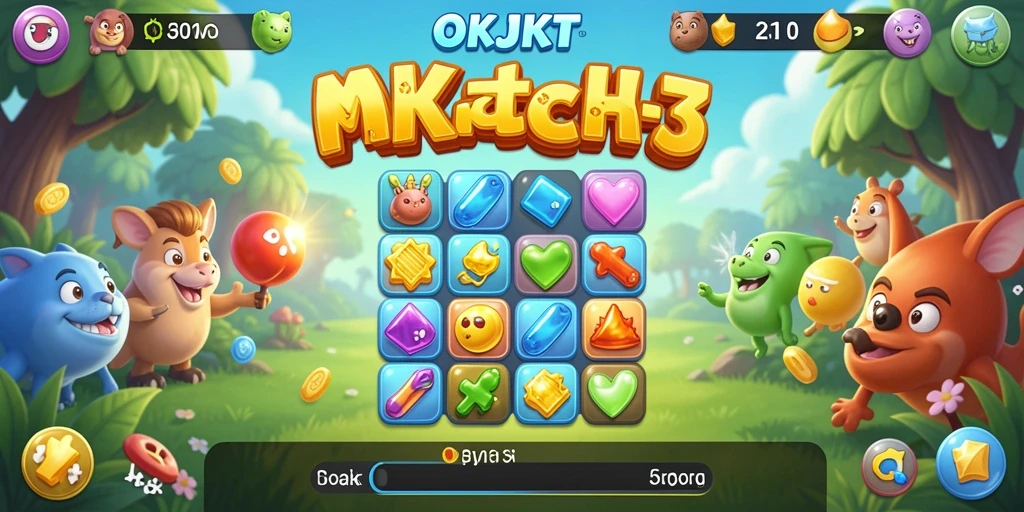 Tampilan gameplay OKJKT yang seru dan adiktif di level Match-3.