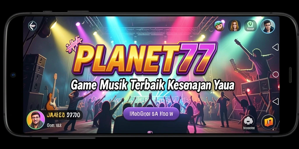 Tampilan gameplay yang menarik dari PLANET77 dengan berbagai pilihan lagu.
