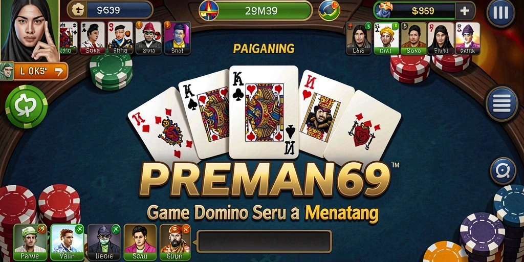 Tampilan menarik dari gameplay Domino di PREMAN69.