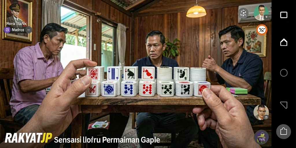 Tampilan gameplay seru RAKYATJP dalam permainan Gaple.