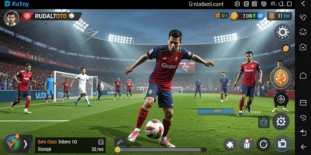 Tampak gameplay RUDALTOTO dengan aksi olahraga yang seru.