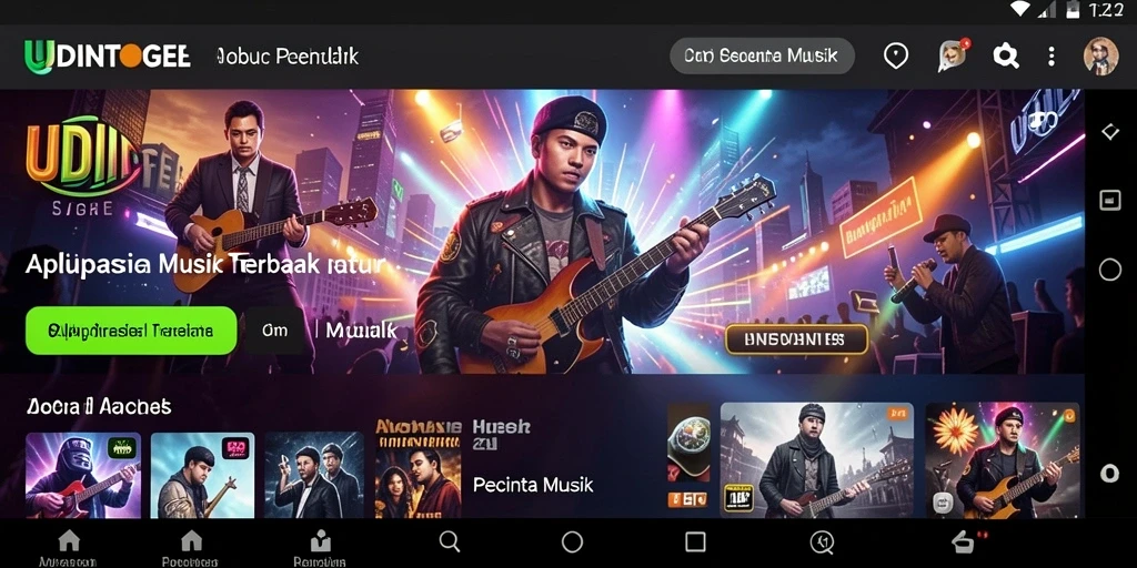 Screenshot gameplay UDINTOGEL menampilkan pengalaman musik yang seru.