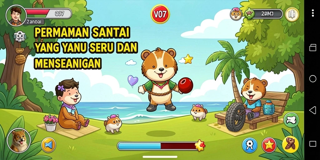 Tampilan gameplay V07 yang penuh warna dan menarik.